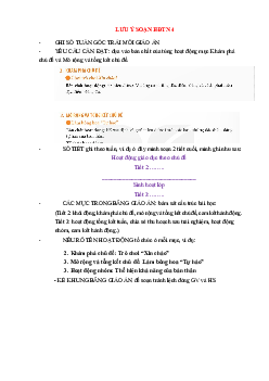 Giáo án Hoạt động trải nghiệm lớp 4 Lưu ý soạn HĐTN | Kết nối tri thức