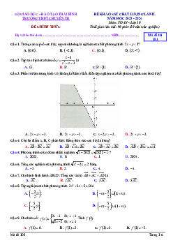 Đề khảo sát lần 2 Toán 10 năm 2023 – 2024 trường THPT chuyên Thái Bình