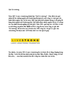 Tìm hiểu về Nguyên lý quản trị của Quỹ Livestrong