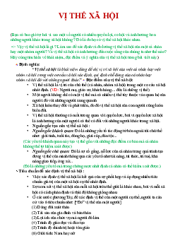 Bài thảo luận "Vị thế xã hội"