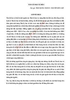 Gáo trình phần 1 | Tâm lý học xã hội | Đại học Khoa học Xã hội và Nhân văn, Đại học Quốc gia Thành phố HCM