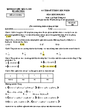 Đề minh họa kết thúc học phần - Xác suất thống kê | Trường Đại học Kiến trúc Hà Nội
