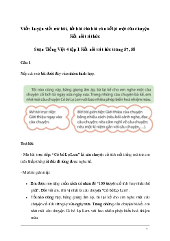 Soạn bài Viết: Luyện viết mở bài, kết bài cho bài văn kể lại một câu chuyện | Kết nối tri thức