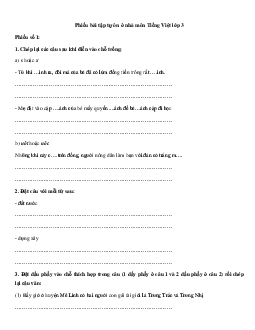 Đề ôn tập ở nhà lớp 3 môn Tiếng Việt số 1