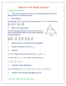 Chuyên đề định lí Ta-lét trong tam giác