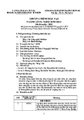 Chương trình đào tạo ngành Công nghệ sinh học | Trường Đại học Khoa học tự nhiên, Đại học Quốc gia Thành phố Hồ Chí Minh