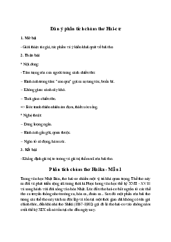 Phân tích Chùm thơ hai-cư Nhật Bản (Dàn ý + 2 Mẫu) | Văn mẫu lớp 10 kết Nối Tri Thức