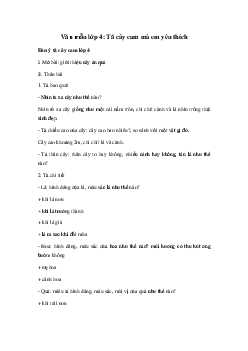 Tả cây cam đạt điểm 10, 9 | Tập làm văn lớp 4