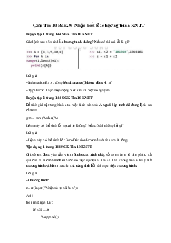 Giải Tin 10 Bài 29: Nhận biết lỗi chương trình KNTT