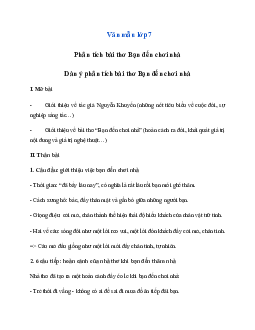 Văn mẫu lớp 8: Phân tích bài thơ Bạn đến chơi nhà - Chân trời sáng tạo