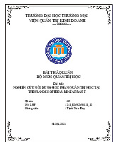 Nghiên Cứu Nội Dung Quản Trị Học Tại The Hanoi Coffee | Bài thảo luận quản trị học