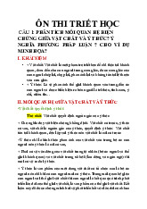 Ôn thi Môn Triết học Mác-Lênin | Học viện Cán bộ Thành phố Hồ Chí Minh