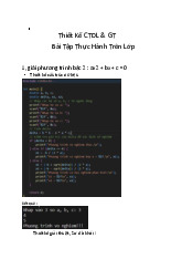 Bài Tập Giải Phương Trình Bậc 2 & Tìm Số Nguyên Tố | Môn Cấu trúc dữ liệu và giải thuật - Đại học Công Nghệ Đông Á