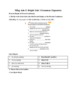 Giải Tiếng Anh 11 Unit 1 Grammar Expansion | Bright
