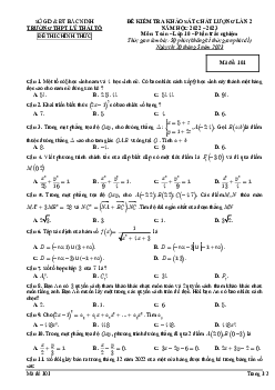 Đề khảo sát Toán 10 lần 2 năm 2022 – 2023 trường THPT Lý Thái Tổ – Bắc Ninh