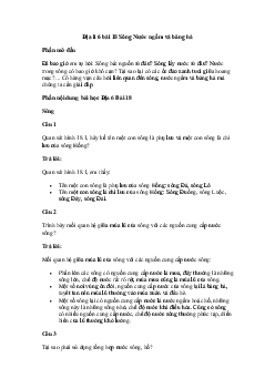Giải Địa lí 6 Bài 18: Sông. Nước ngầm và băng hà | Cánh diều