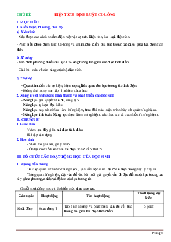 Giáo án vật lý 11 học kỳ 1 theo phương pháp mới nhất