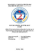 Báo cáo Nghiên cứu Sự Thỏa Mãn và Lòng Trung Thành Khách Hàng Xe | Môn Quản trị chất lượng - Đại học Kinh Tế Quốc Dân