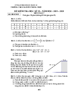 Đề kiểm tra học kỳ 2 Toán 7 năm 2019 – 2020 trường THCS Nguyễn Trung Trực – TP HCM