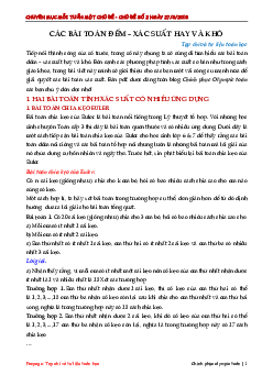 Các bài toán đếm – xác suất hay và khó