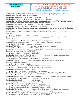 Đề thi thử tốt nghiệp Tiếng Anh 2024 THPT Hiệp Hòa giải chi tiết