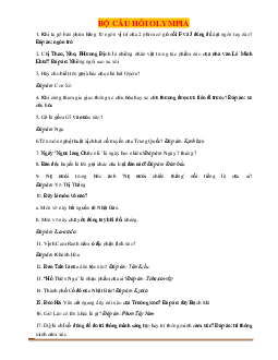 Bộ câu hỏi đường lên đỉnh olympia có đáp án gồm 600 câu