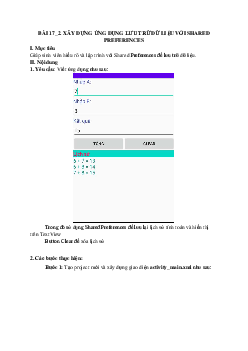 Giáo trình "Bài 17.2 - Xây dựng ứng dụng lưu trữ dữ liệu với share preferences"