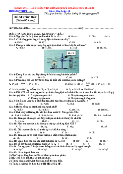 Đề 2: Đề thi giữa HK2 môn hóa 10 năm 2022 (có đáp án)