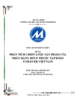 Phân tích chiến lược sản phẩm DOVE | Trường Đại học Tài chính - Marketing