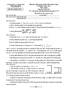 Đề thi học sinh giỏi Toán 9 năm 2020 – 2021 sở GD&ĐT Ninh Bình