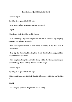 Bài 14: Vị trí địa lí, điều kiện tự nhiên, dân cư, xã hội và kinh tế khu vực Tây Nam Á | Giải Địa lí 11 Cánh diều