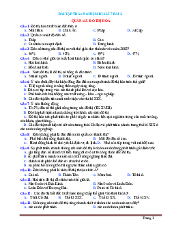 Trắc nghiệm Địa 7 Bài 3: Quần cư-đô thị hóa (có đáp án)