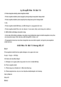 Hóa học 10 Bài 13: Enthalpy tạo thành và biến thiên enthalpy của phản ứng hóa học sách Chân Trời Sáng Tạo