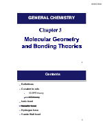 GENERAL CHEMISTRY 1: Chapter 3 - Molecular Geometry & Bonding Theory môn Đại cương Hoá hữu cơ | Trường Đại học Sư phạm Thành phố Hồ Chí Minh