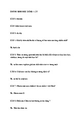 Ôn thi Môn Sinh học động vật | Trường Đại học Nông Lâm, Đại học Huế