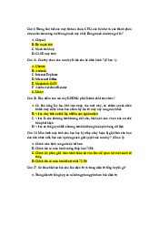 Bộ câu hỏi trắc nghiệm tin học đại cương | Đại học Sư Phạm Hà Nội