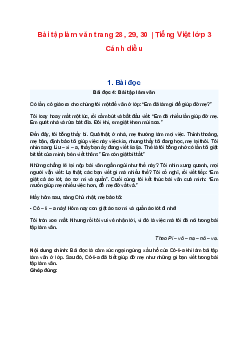 Soạn bài Bài tập làm văn trang 28, 29, 30 | Tiếng Việt lớp 3 Cánh diều