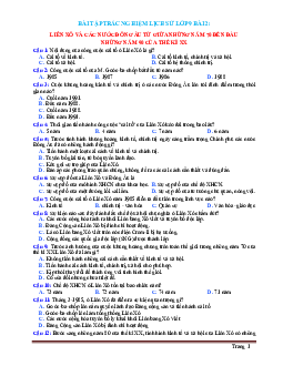 TOP 20 câu trắc nghiệm Lịch sử 9 bài 2: Liên xô và các nước Đông âu từ giữa những năm 70 đến đầu những năm 90 của thế kỉ XX (có đáp án)