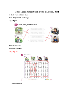 Giải SBT i-Learn Smart Start 2 Unit 5 Lesson 3