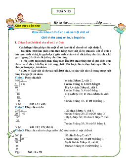 Bài tập cuối tuần lớp 3 môn Toán Cánh Diều - Tuần 15