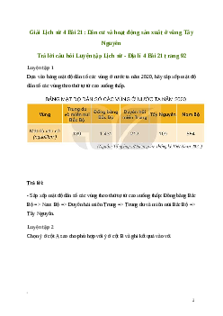 Giải Lịch sử Địa lí lớp 4 Bài 21: Dân cư và hoạt động sản xuất ở vùng Tây Nguyên | Kết nối tri thức