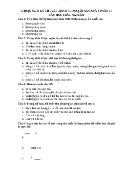 Bài tập chương 5: Lý thuyết người sản xuất môn Kinh tế vĩ mô | Đại học Công Đoàn