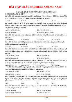 100 câu trắc nghiệm Aminno- Axit (có đáp án)