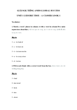 Tiếng Anh 8 unit 1 A closer look 1 Global Success