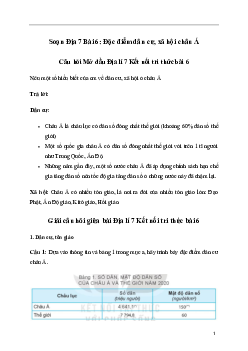 Giải Địa lí 7 Bài 6: Đặc điểm dân cư, xã hội châu Á | Kết nối tri thức