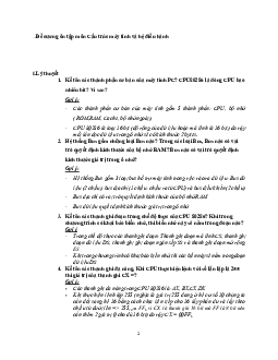 Đề cương ôn tập môn Cấu trúc máy tính và hệ điều hành | Trường Đại học Khoa học, Đại học Thái Nguyên