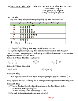 Đề thi học kỳ 2 Toán 6 Phòng GD Dầu Tiếng 2021-2022 (có đáp án và ma trận)