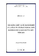 Chiến Lược Kinh Doanh Công Ty Cổ Phần Nam Hà Việt môn Quản trị chiến lược | Trường Đại Học Nha Trang
