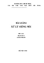 Bài giảng môn Xử lý tiếng nói | Học viện Công Nghệ Bưu Chính Viễn Thông