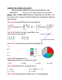 Đề tham khảo cuối kỳ 1 Toán 7 năm 2022 – 2023 trường THCS Trương Công Định – TP HCM